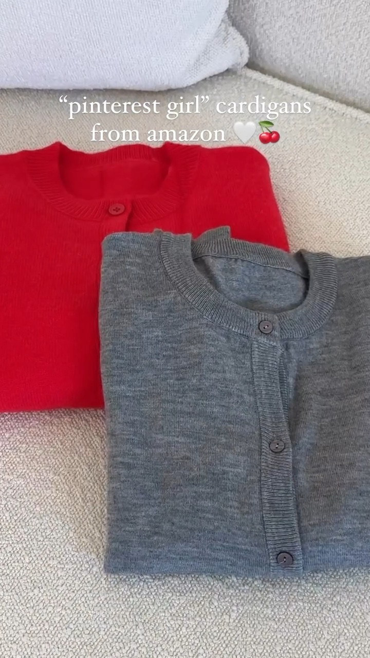 The cutest Pinterest style cardigans from Amazon! Wearing a size medium in both! I would recommend sizing up one for a more oversized fit! 

#LTKSeasonal #LTKVideo #LTKFindsUnder50