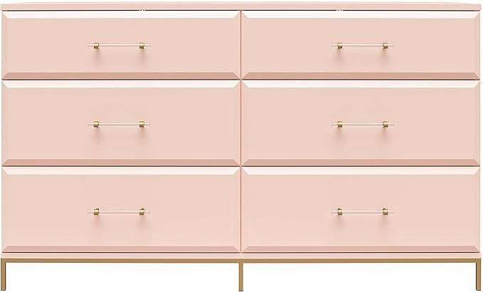 Mr. Kate Effie 6 Drawer Dresser, Pink | Amazon (US)