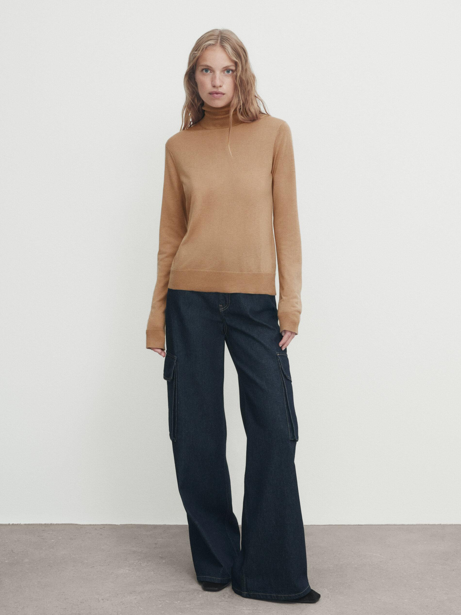 Long sleeve high neck sweater | Massimo Dutti UK