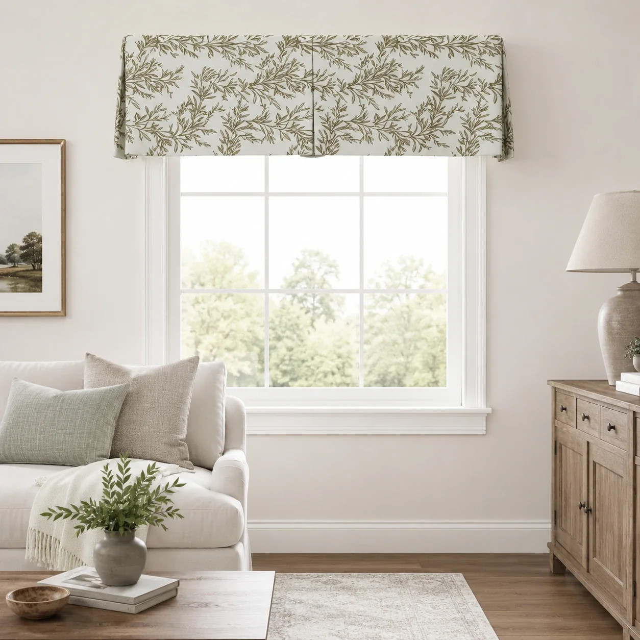 Patterned Board Mounted Center Pleated Valance | TWOPAGES