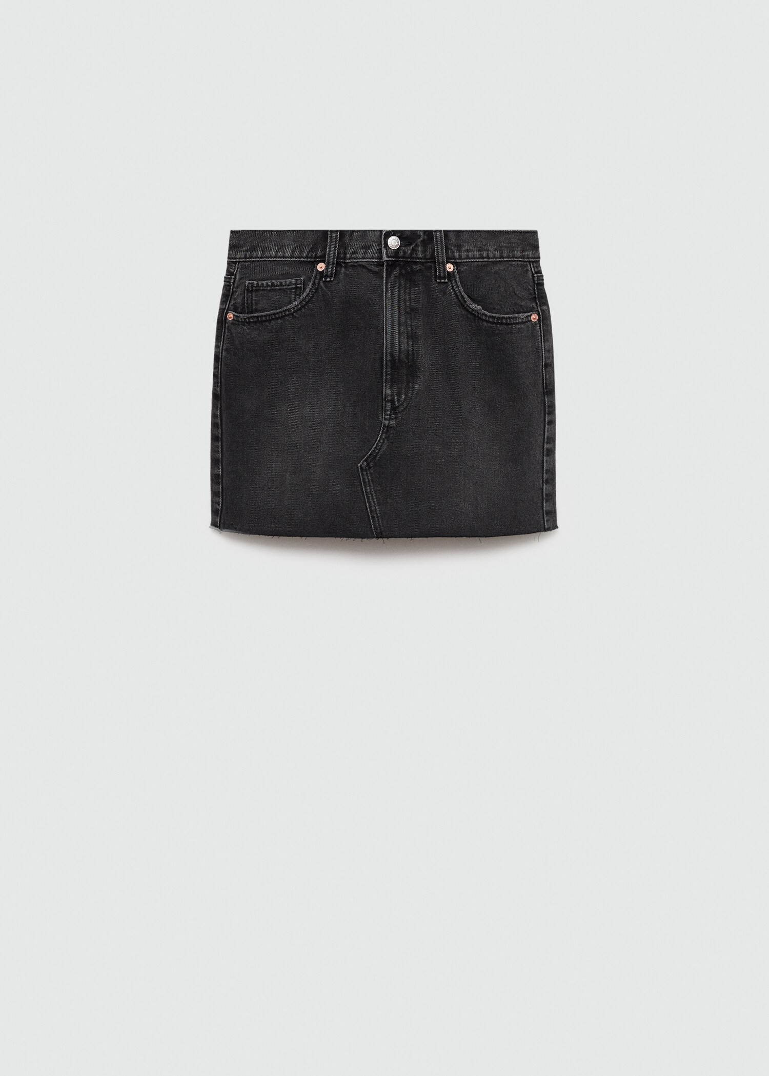 Denim miniskirt with frayed hem | MANGO (US)
