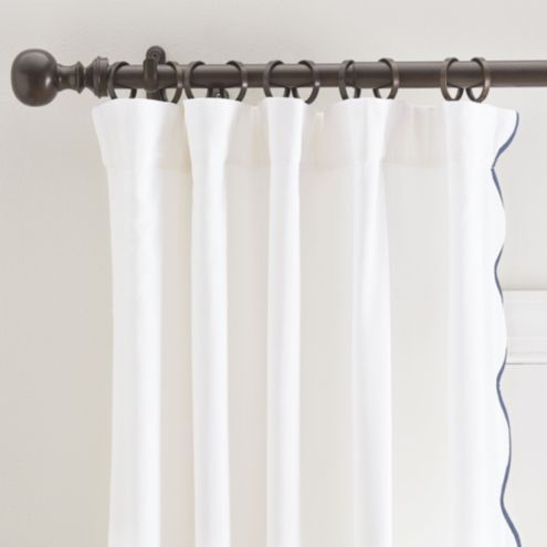 Emma Scalloped White Curtain Panels Set of 2 | Ballard Designs, Inc.