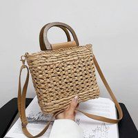straw Bags Summer 2022, Women Tote Designer, Handbags Purses Weave, Drawstring Closure, Wooden Handle Beach Shoulder Bag | Etsy (US)