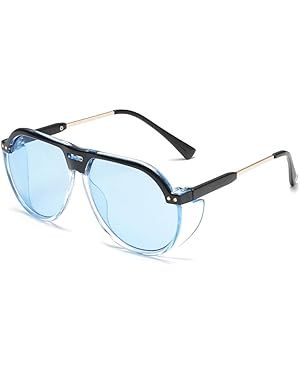 Retro Trendy Aviator Sunglasses for Women Men Large Frame Side Shield Sun Glasses Shades BS1600 | Amazon (US)