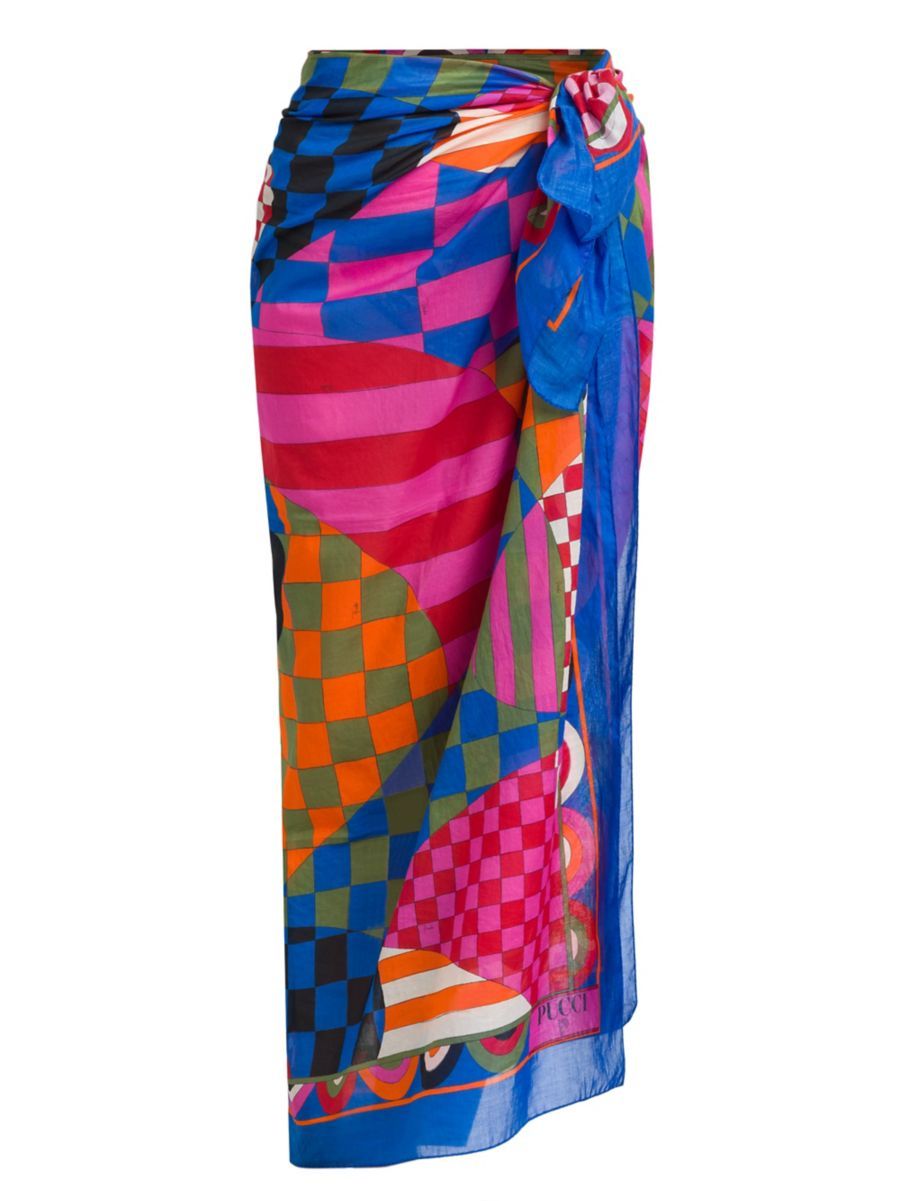 Checkered Cotton Pareo Maxi Skirt | Saks Fifth Avenue