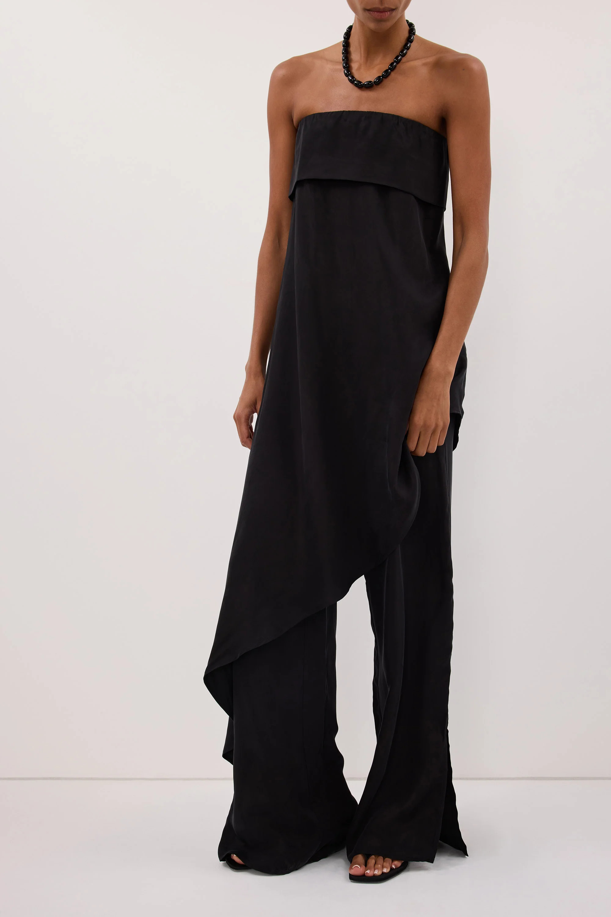 XENA BLACK CUPRO SIDE SPLIT PANT | DISSH