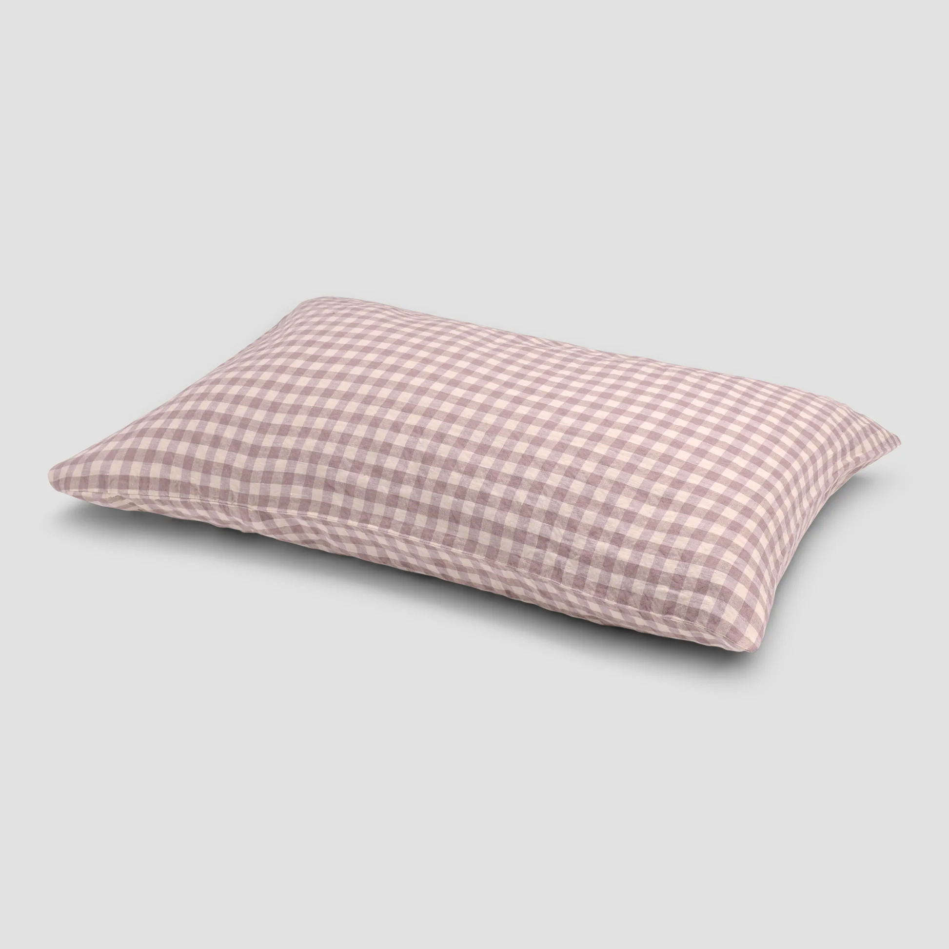 Elderberry Gingham Linen Pillowcases (Pair) | Piglet