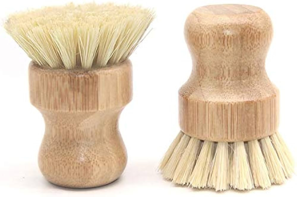 Natural Sisal Dish Washing Brush Bamboo Round Scrub Brush Pots Pans Vegetables Household Cleaning... | Amazon (US)