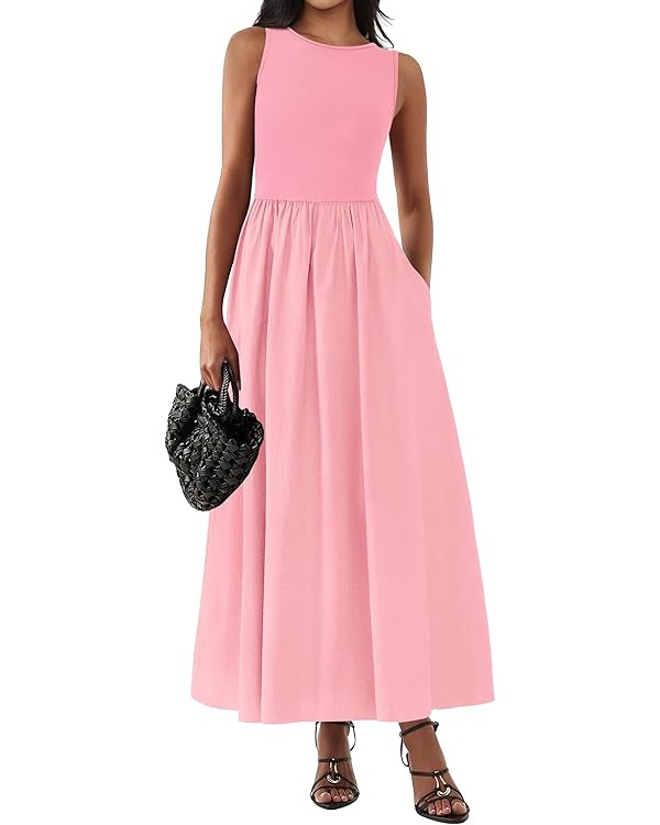KIRUNDO Summe Sleeveless Maxi Dresses for Women 2026 Spring Wedding Guest A Line Tank Elegant Flo... | Amazon (US)