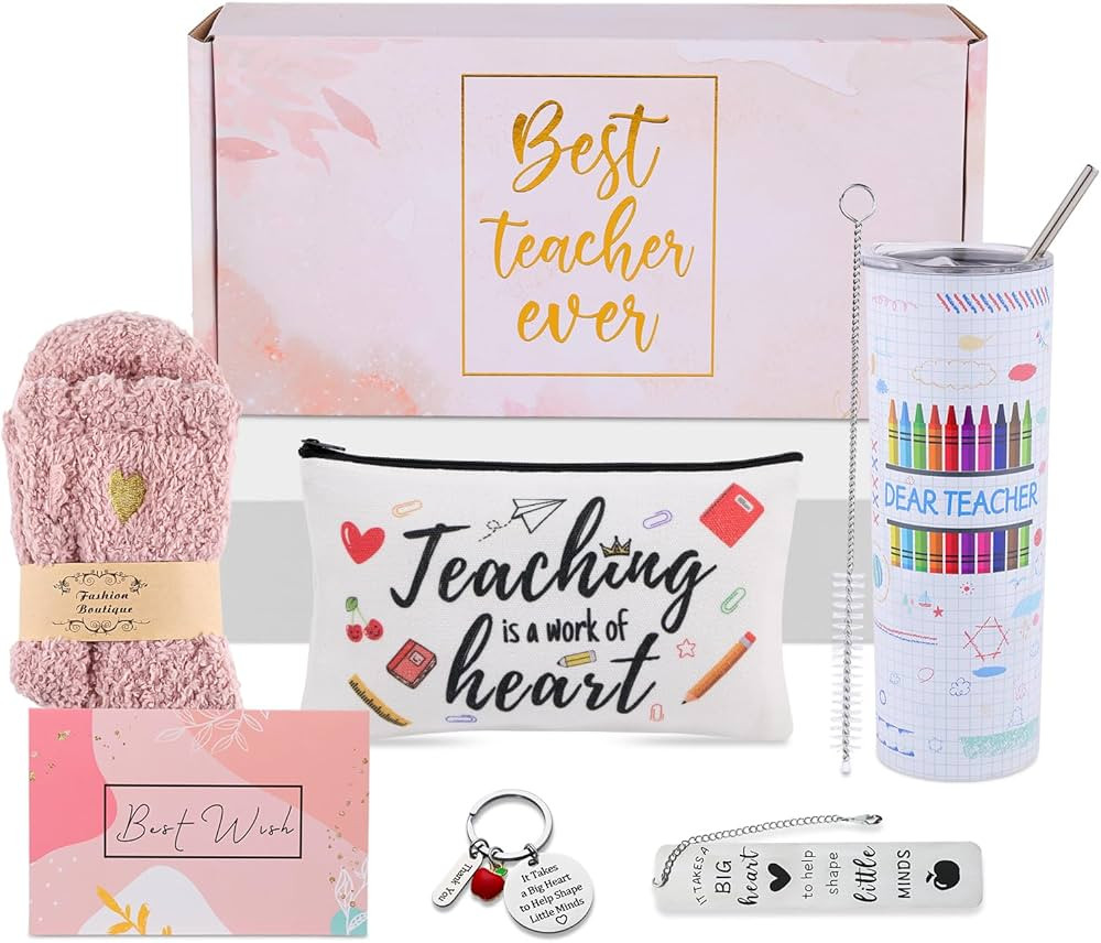 DHQH Best Teacher Christmas Gifts Teacher Appreciation Gifts Set Box,20 oz Insulated Tumbler for ... | Amazon (US)