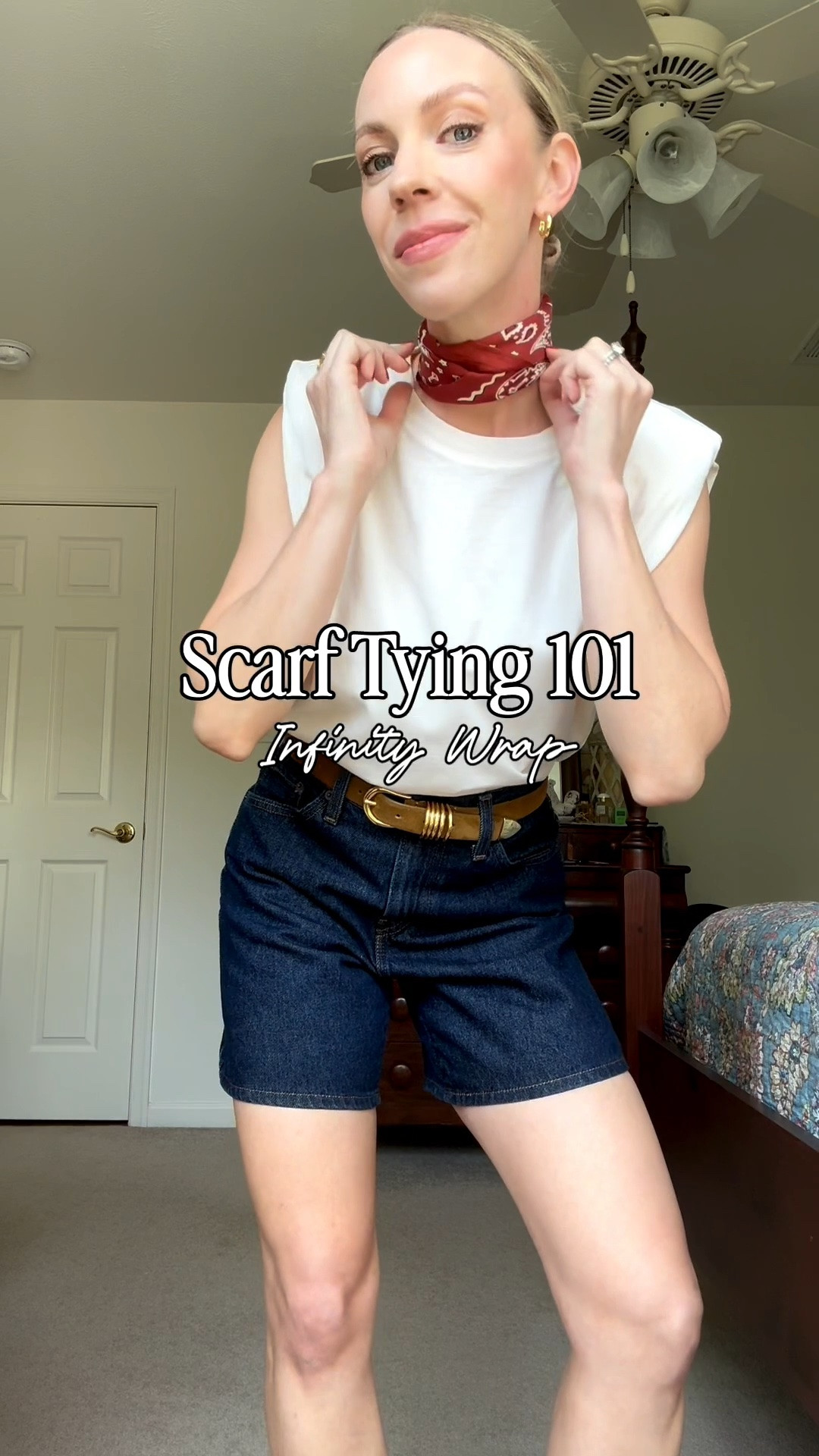 Scarf tying tutorial, silk scarf, @Madewell bandana scarf, fall scarf trend

#LTKSeasonal #LTKOver40 #LTKgrwm