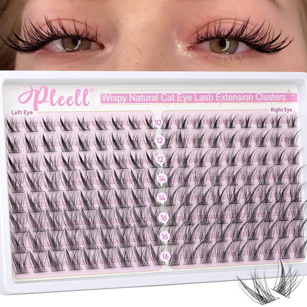 Natural Lash Clusters Wispy Lash Cluster Eyelash Extensions Cat Eye Eyelash Clusters 144PCS Indiv... | Amazon (US)