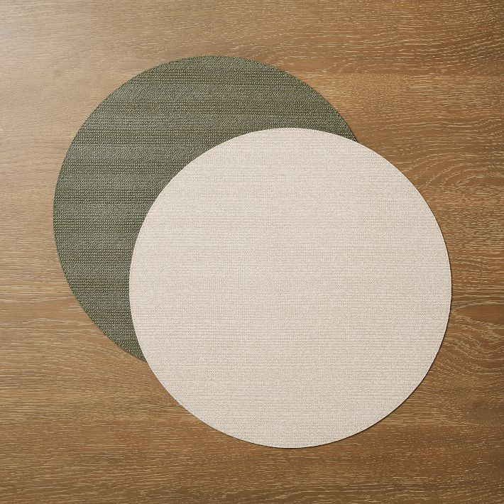 Braid Textured Easy-Care Round Placemats | West Elm (US)