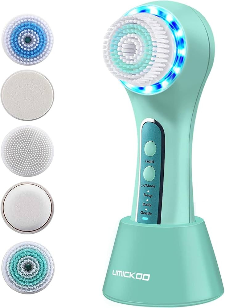 UMICKOO Face Scrubber Exfoliator,Facial Cleansing Brush Rechargeable IPX7 Waterproof with 5 Brush... | Amazon (US)