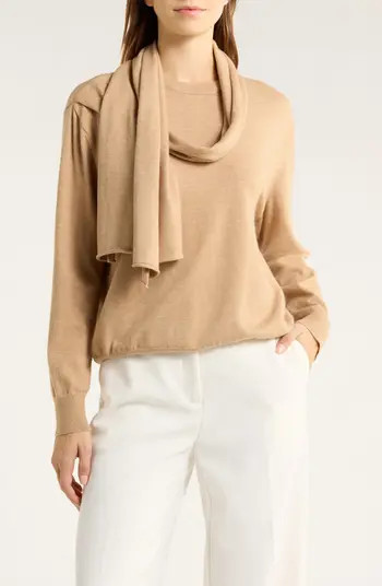 Crewneck Scarf Sweater | Nordstrom