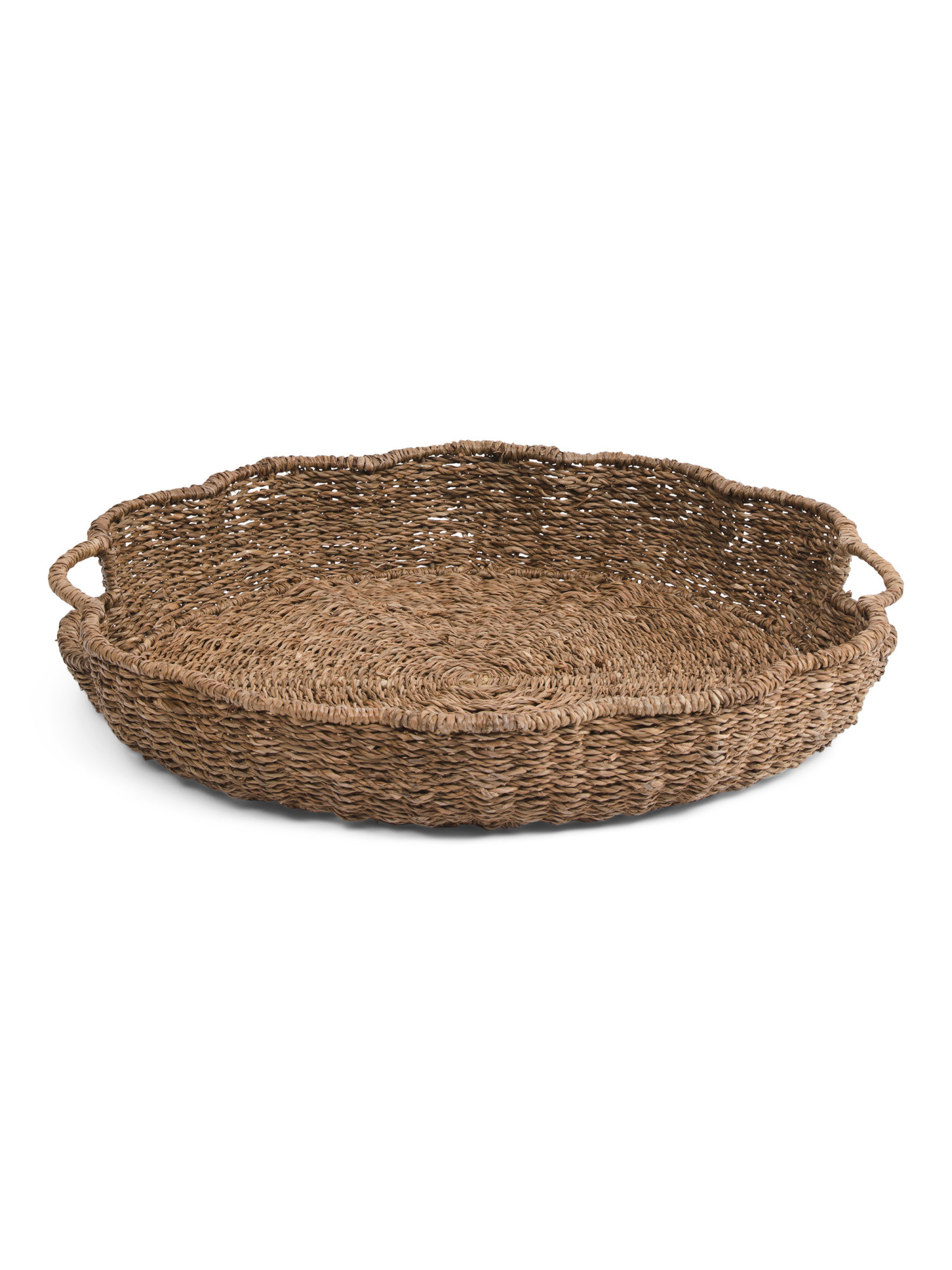Large Round Bankuan Rope Scalloped Rim Tray | TJ Maxx
