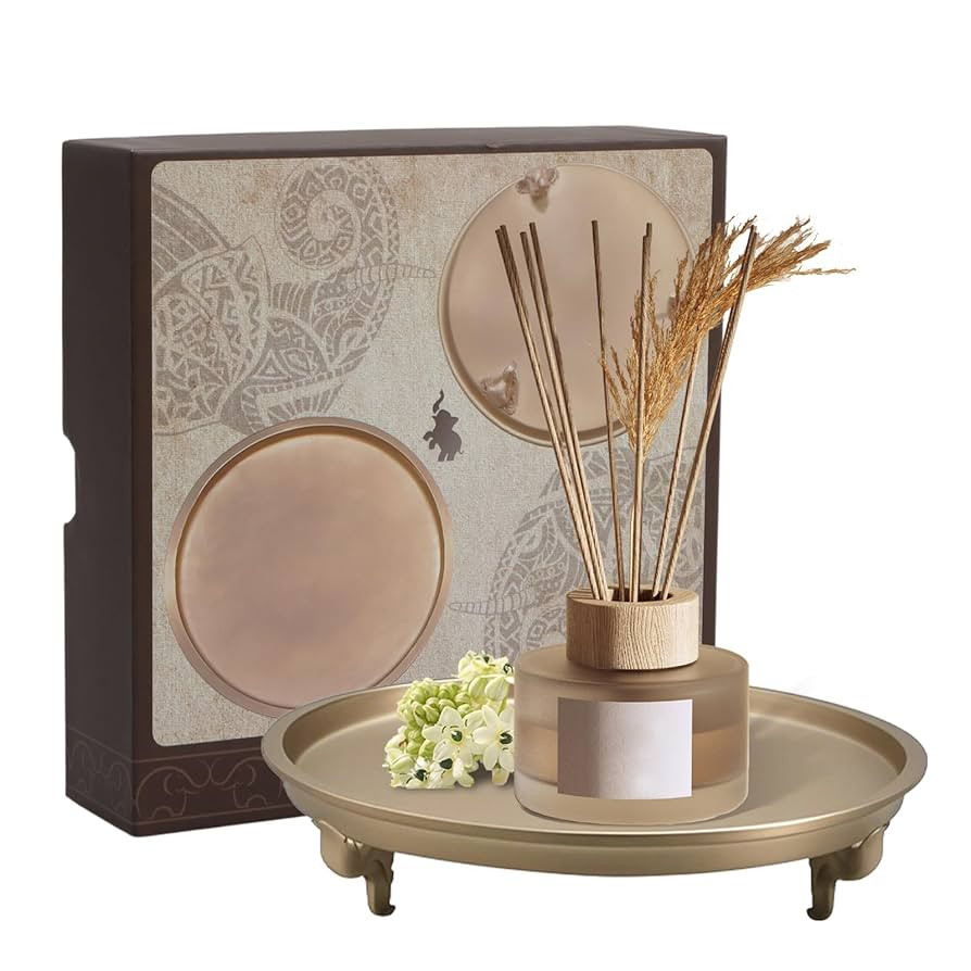 Soilid Brass Candle Plate Holder Tray,Round Decorative Tray with Elephant Head Feet，Craft Tray ... | Amazon (US)