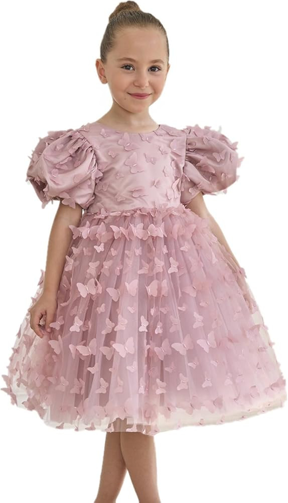2Bunnies Girl Baby Toddler Puff Sleeve Organza Tulle Tutu Twirly Babydoll Flare Ball Gown Princes... | Amazon (US)