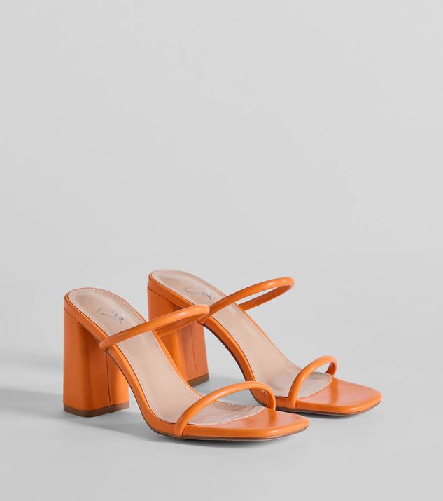 Versatile Dream Strappy Faux Leather Block Heels | Windsor Stores