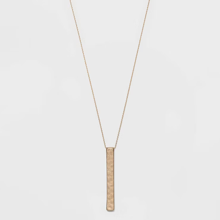 Hammered Bar Pendant Necklace - Universal Thread™ Antique Gold | Target