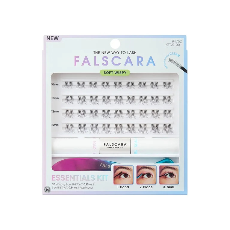 Kiss Falscara Clear Band False Eyelashes, Lash Extension Kit, 36 Lash Clusters | Walmart (US)