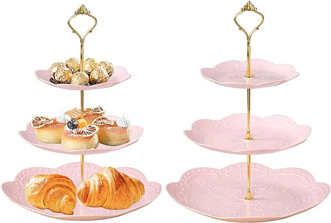 3 Tier Plastic Cupcake Stand Dessert Cupcake Stand Cakes Fruit Candy Display Tower for Wedding, B... | Amazon (US)