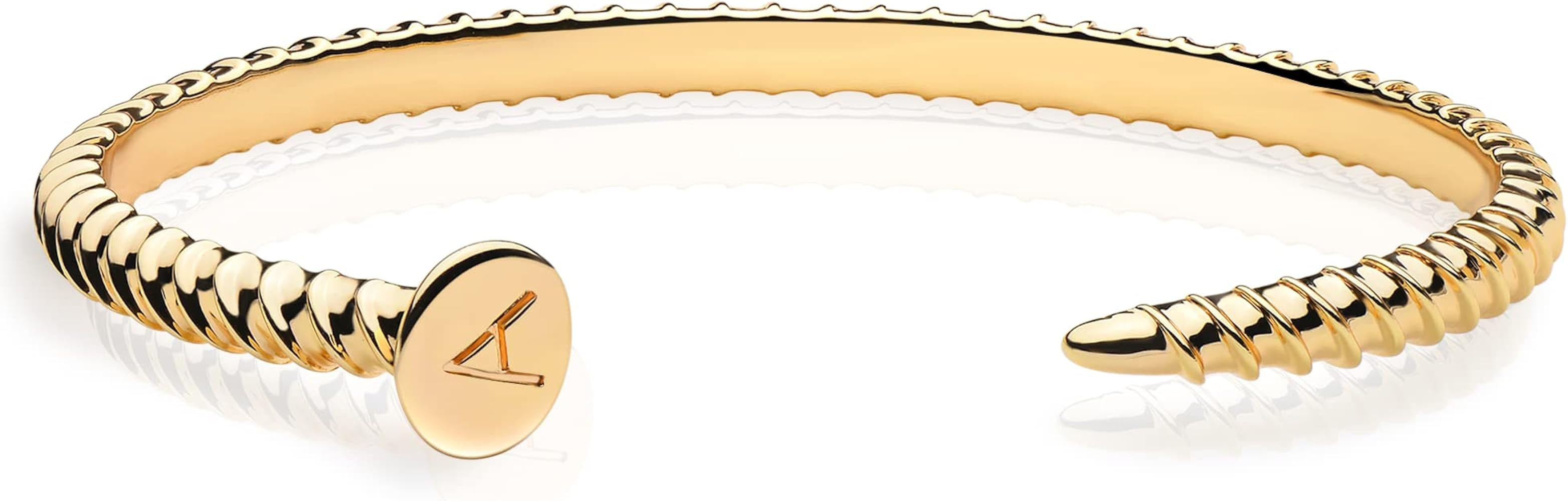 Bemoly Nail Bracelet for Women 14K Gold Plated Screw Initial Cuff Bracelet Inspirational Gifts for G | Amazon (US)