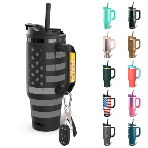 Frost Buddy Thicc Buddy - 40 oz Stainless Steel Vacuum Insulated Tumbler with Lid and Straw for Water - Travel Mug Cupholder Friendly - Gifts for Women Men Him Her (Gunmetal Glory) | Amazon (US)