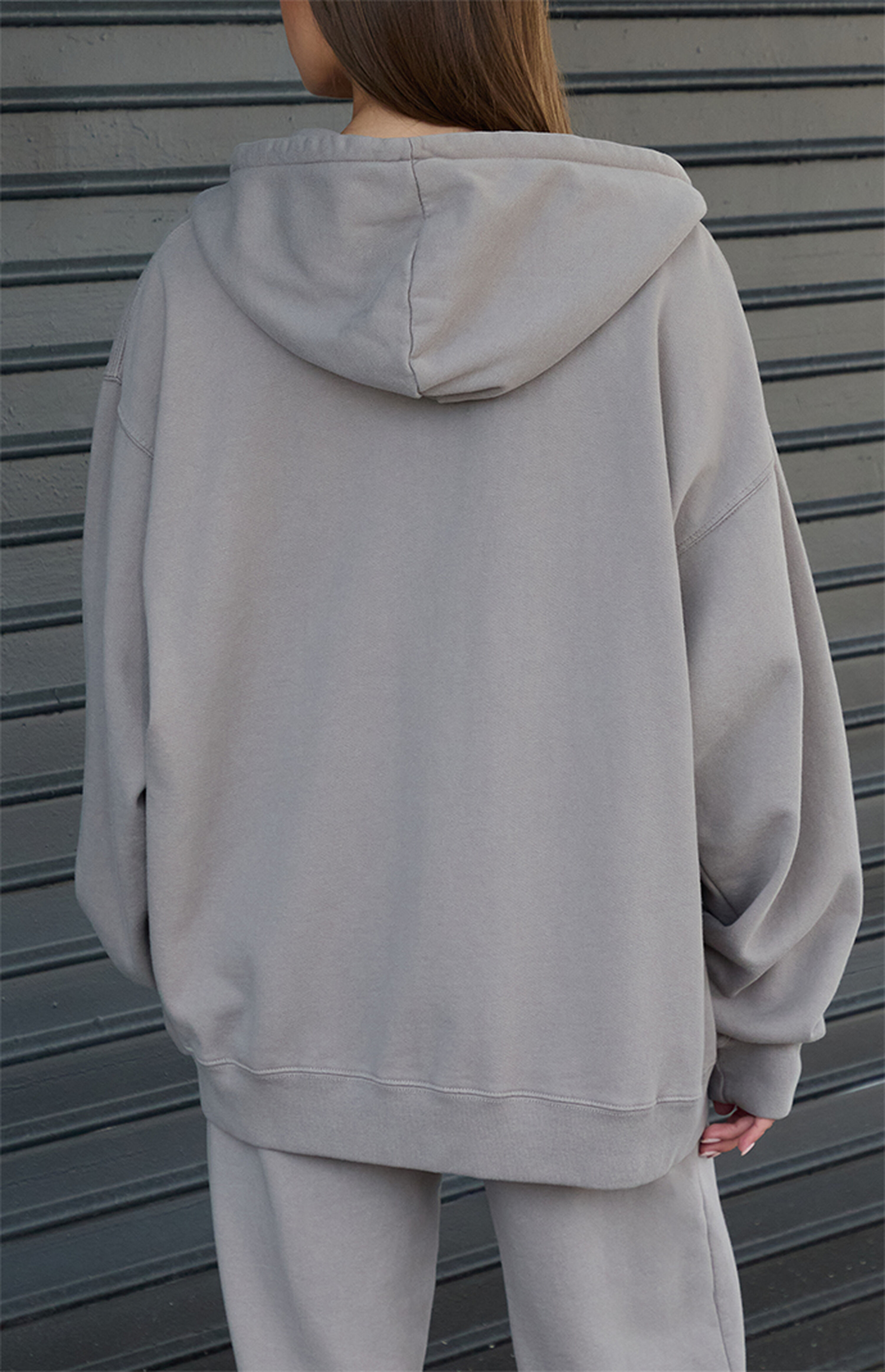 John Galt Light Gray Christy Full Zip Oversized Hoodie | PacSun