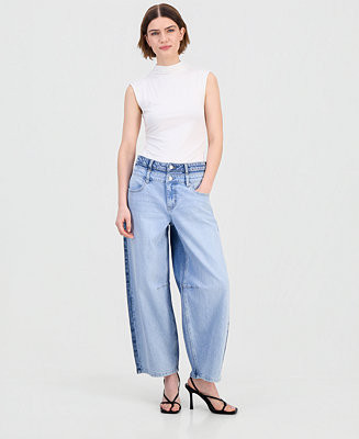 Women's High-Rise Barrel-Leg Jeans, Macy's Exclusive | Macy's
