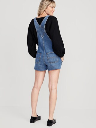 Baggy Cut-Off Jean Shortalls for Women -- 3-inch inseam | Old Navy (US)