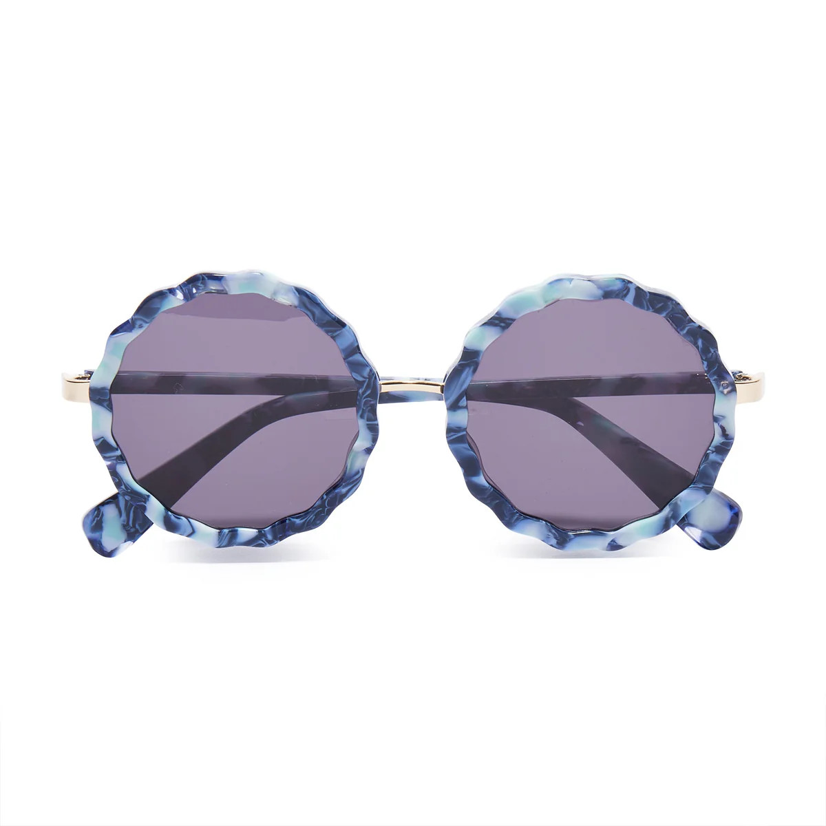 TILE BLUE PAROS ROUND SUNGLASSES | LELE SADOUGHI