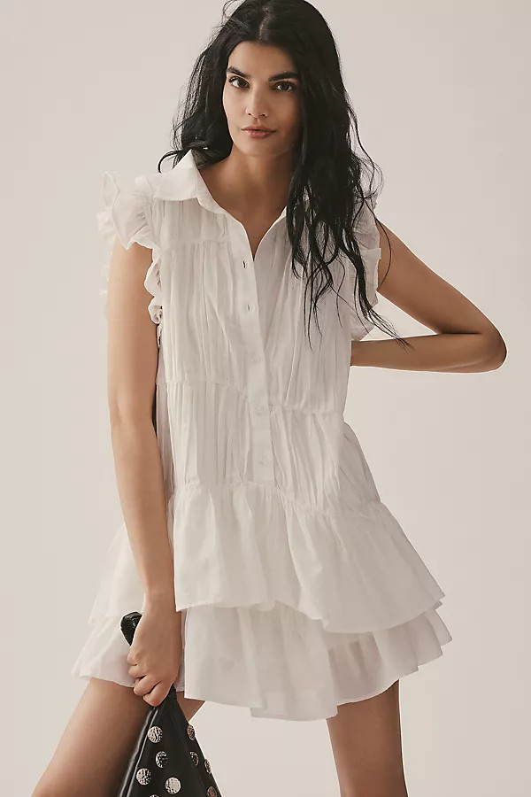 Sleeveless Ruffle Mini Shirt Dress | Anthropologie (US)