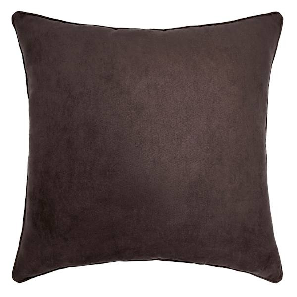 Torrey Coffee Bean Faux Suede Throw Pillow, 24" | At Home
