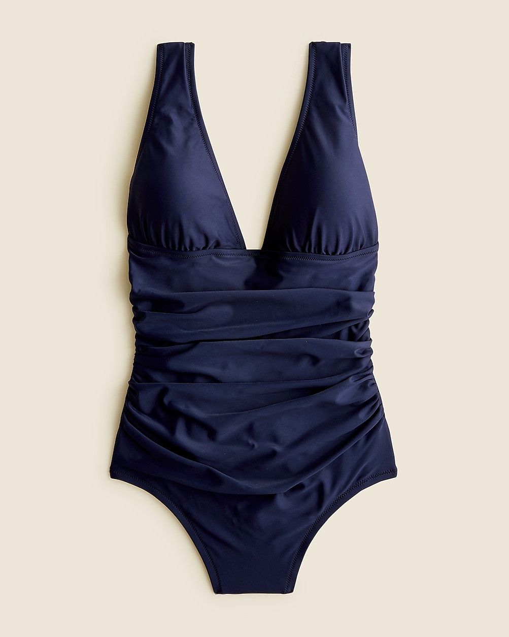 Long-torso ruched V-neck one-piece | J. Crew US