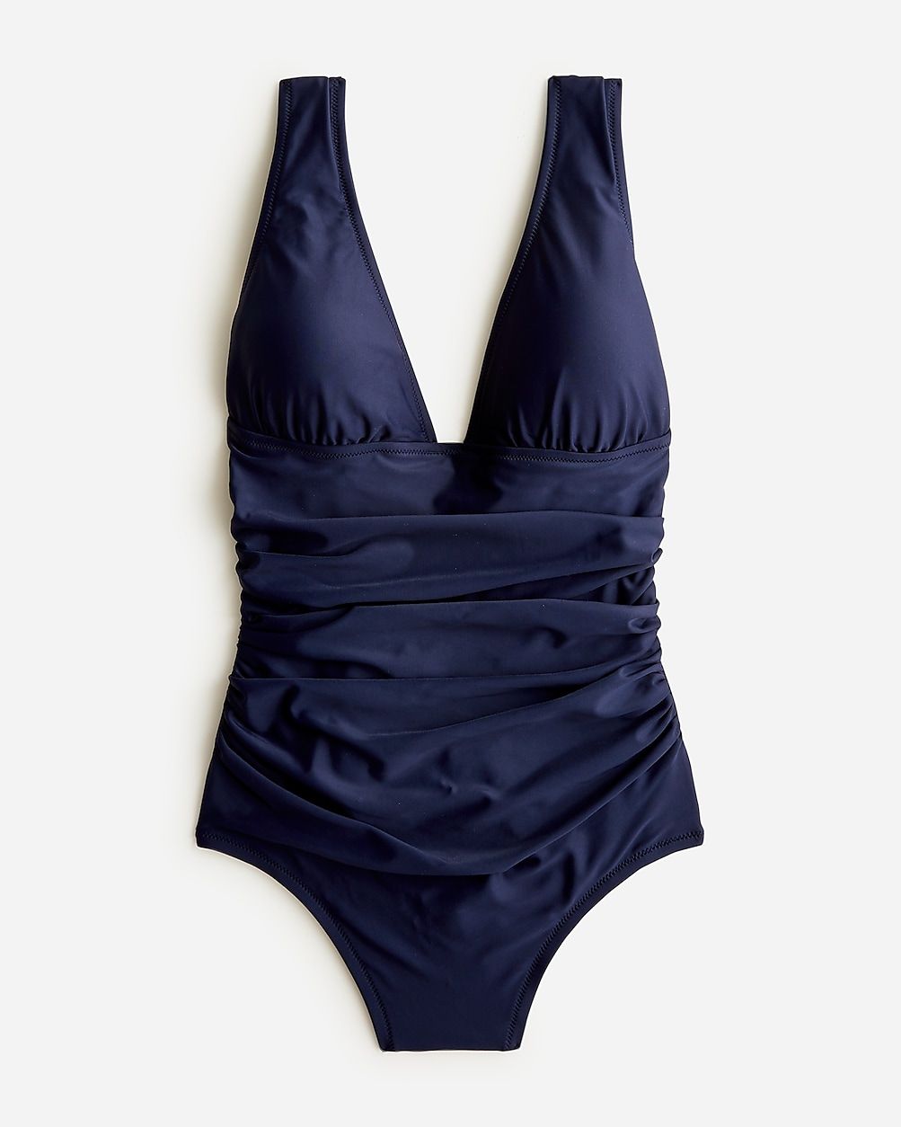 Long-torso ruched V-neck one-piece | J.Crew US