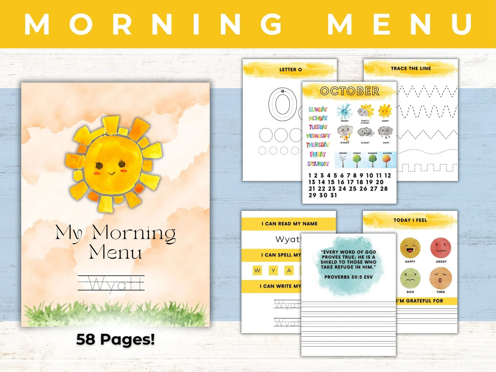 Morning Menu Morning Menu Bundle Homeschool Menu Pages Morning Menu Printable Pack Morning Time B... | Etsy (US)