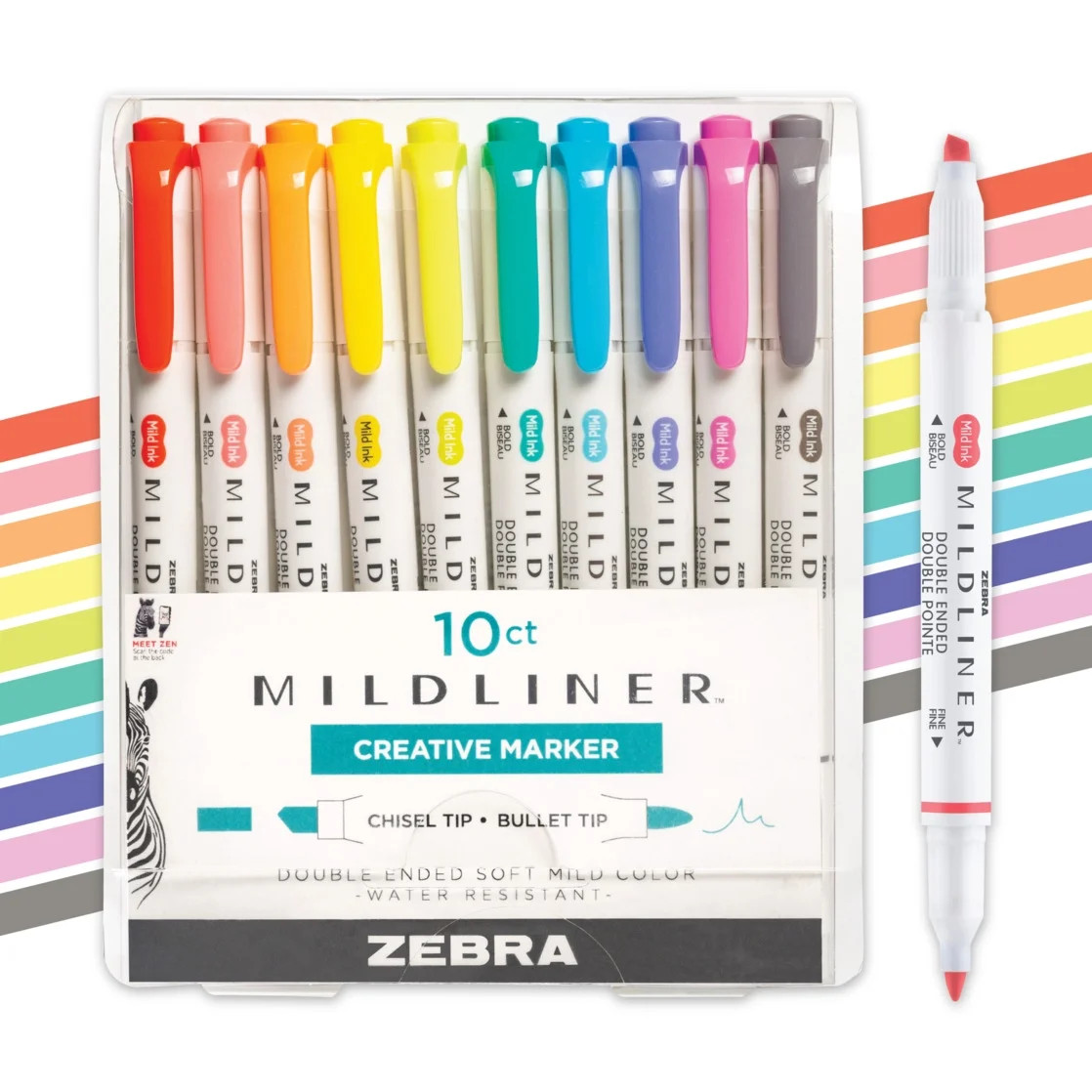 Zebra Pen Mildliner Double-Ended Creative Highlighter Set - Assorted Colors 10-Pack | Walmart (US)