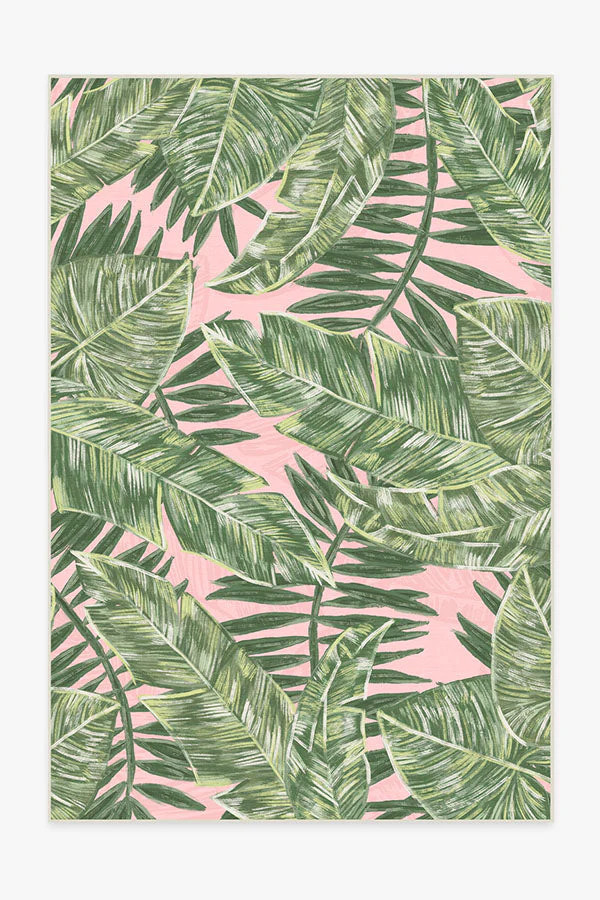 Outdoor Filifera Palm Pink Rug | Ruggable | Ruggable