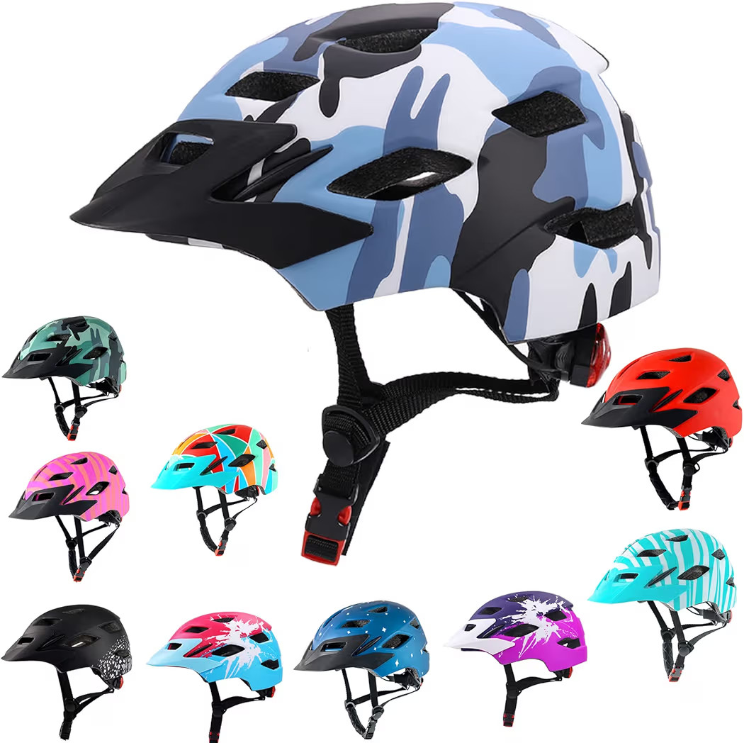 Kids Helmet,Girls Boys Kids Bike Helmet with LED Light Detachable Visor Ages 3-5-8-14 Years (50-5... | Amazon (US)