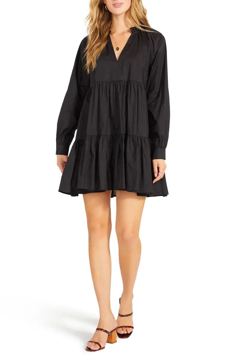 These Days Long Sleeve Tiered Minidress | Nordstrom
