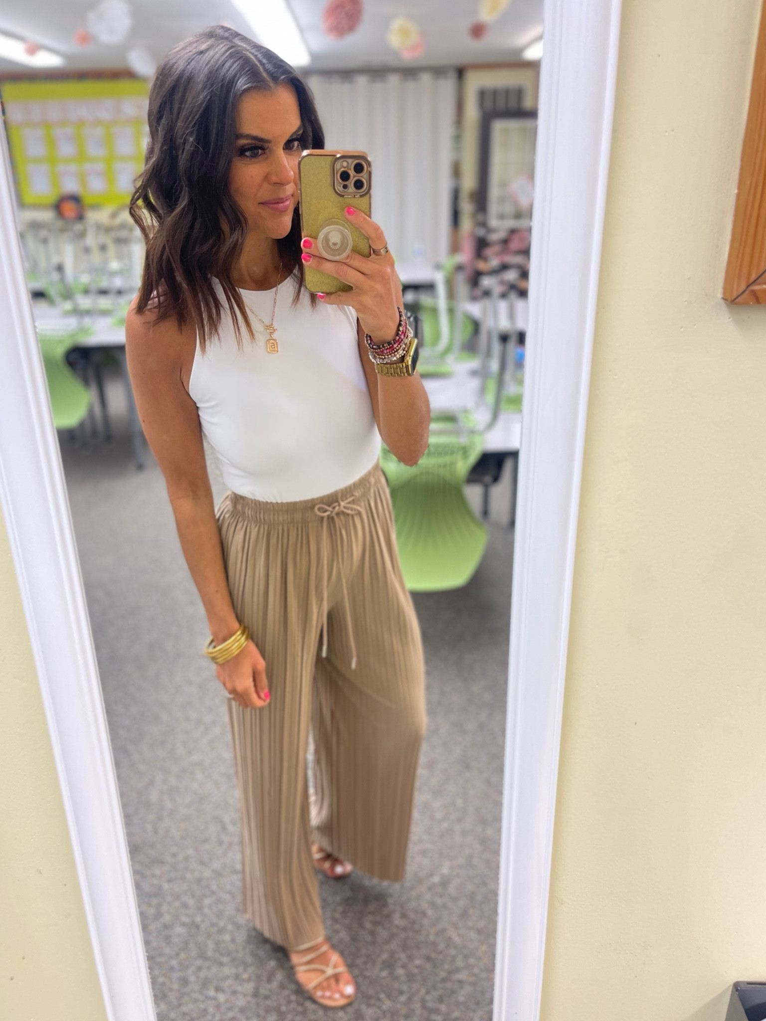 Today’s classroom #ootd 
Amazon bodysuit- size M (for my long torso) 
Amazon pants- one size fits all 
Old navy sandals- Tts, on sale for $10! 

#LTKSeasonal #LTKstyletip #LTKunder50