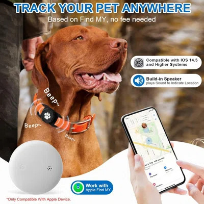 Smart Pet Tracker For Collar - Dog Trackers Pet Location Tracker With Holder, No Monthly Fee, Compatible With Apple Airtag Find My (Ios Only), Anti-Lo | Wayfair North America