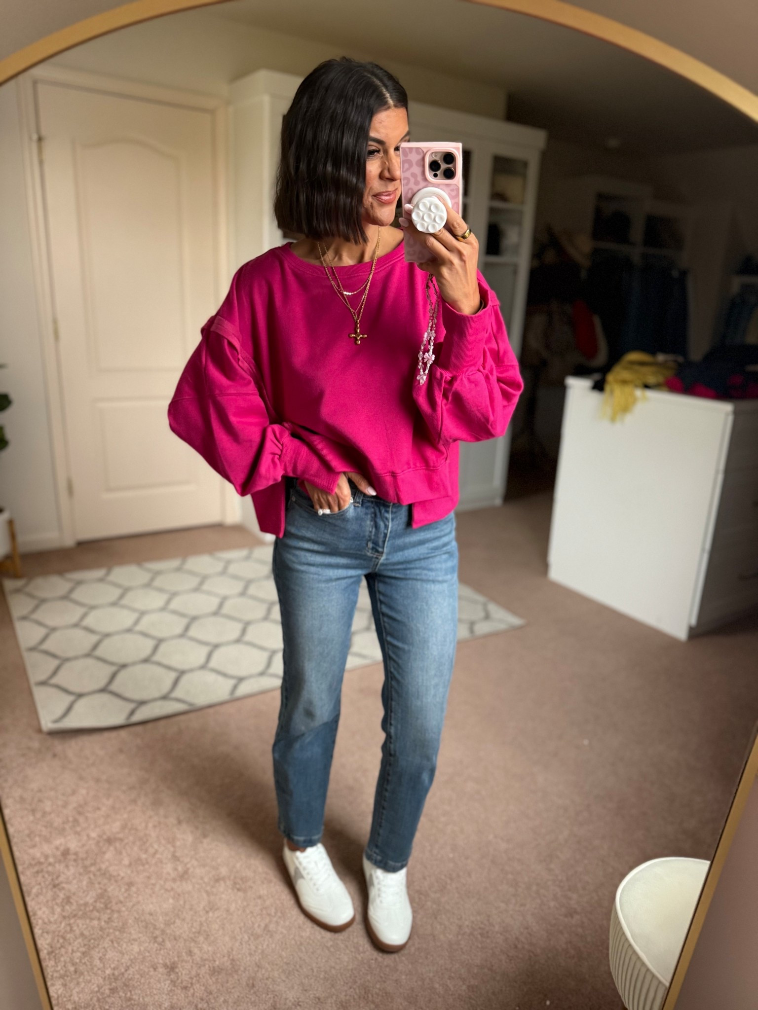 Today’s fit - size small in sweatshirt, size 2 in jeans. Sneakers tts

#LTKSeasonal #LTKFindsUnder100