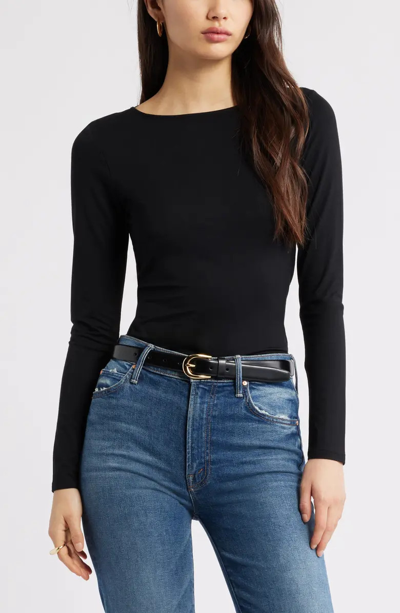 Cowl Back Long Sleeve Shirt | Nordstrom