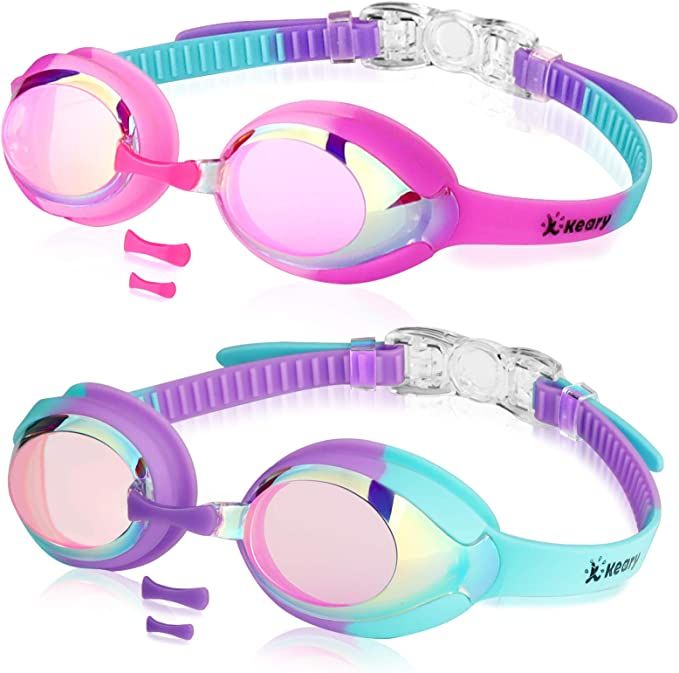 Keary 2 Pack Kids Swim Goggles for Toddler Kids Youth(3-9),Anti-Fog Waterproof Anti-UV Clear Visi... | Amazon (US)