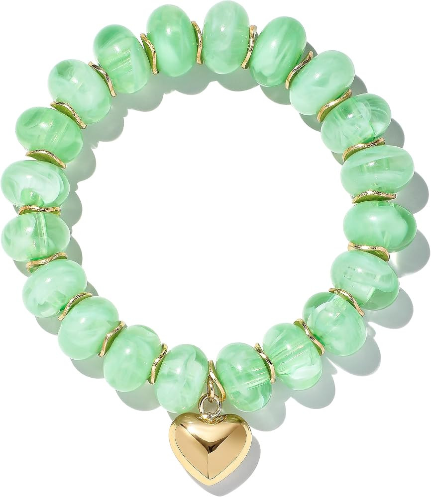 Chunky Beaded Bracelets For Women Colorful Acrylic Boho Stretch Bracelets Resin Handmade Beaded B... | Amazon (US)
