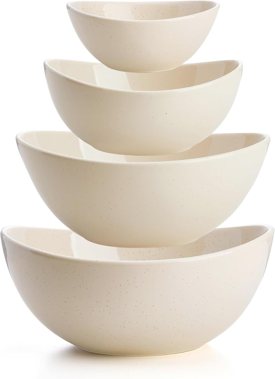 Sweese Porcelain Serving Bowls Set for Entertaining, Multipurpose 10-18-28-42oz, Beige | Amazon (US)