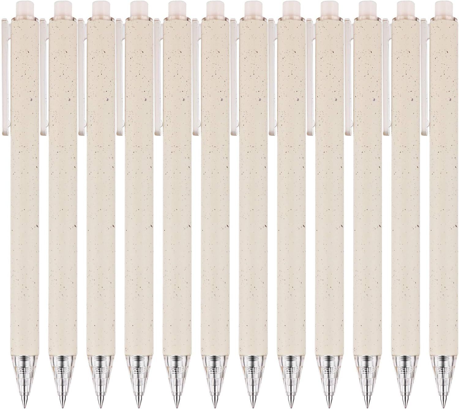 RIANCY Wheat-Straw Patterns Retractable Gel Pens Fine Points, 0.5 mm,12-Pack, Black Ink Ballpoint... | Amazon (US)