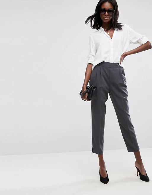 ASOS High Waist Tapered Trousers | ASOS UK